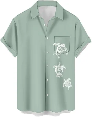 Men's Vintage Hawaiian Shirts Route 66 Classic Car Quick Dry Wrinkle Free Plus Size Tops
