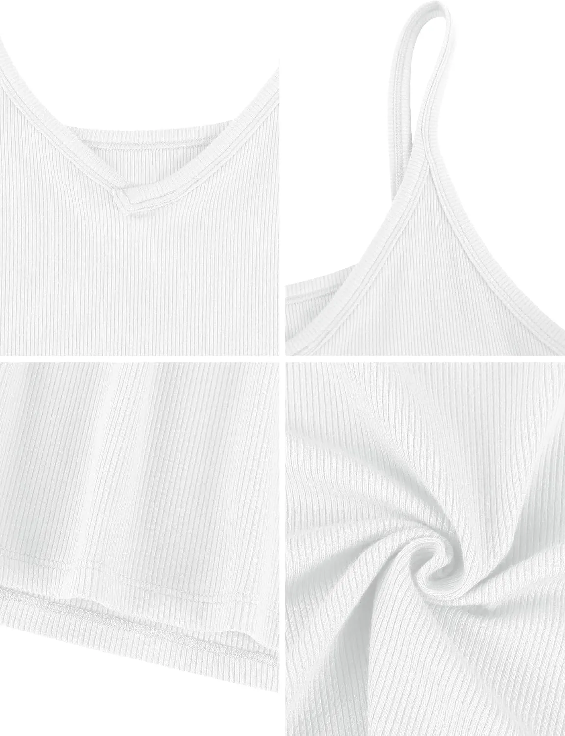 Missufe Ribbed V Neck Tank Tops for Women 2025 Summer Workout Slim Fit Sleeveless Spaghetti Strap Basic Camisole