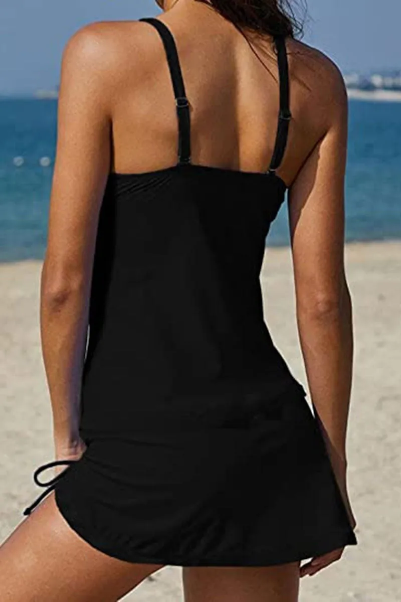 Patchwork Feminine Drawstring Tankini