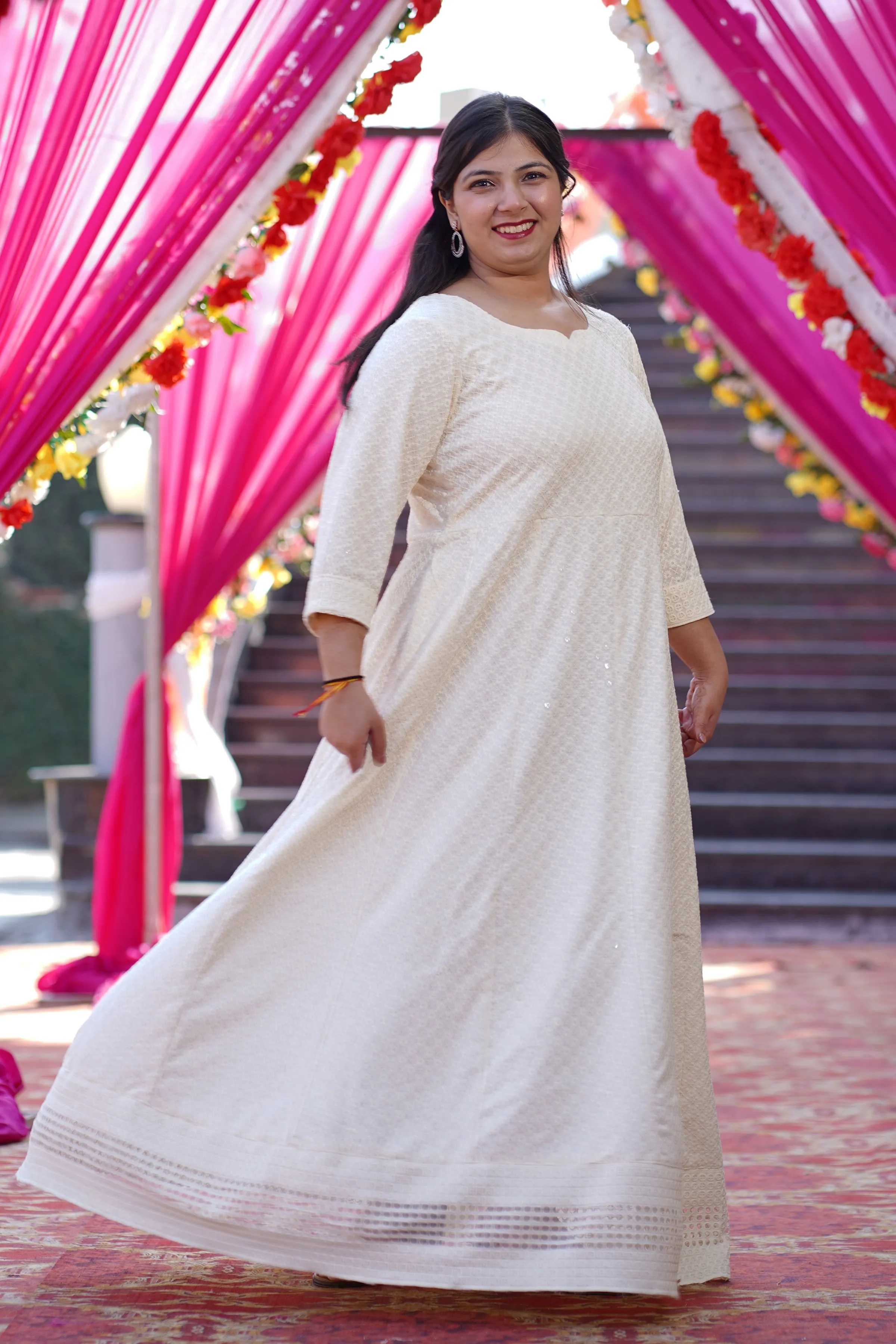Pearl Radiance Sequined Fancy Dress