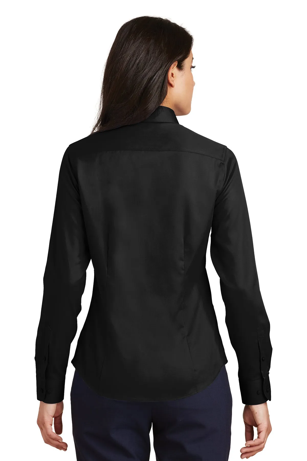 Port Authority Ladies Non-Iron Custom Twill Shirts, Black