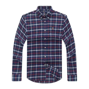 PRL The Iconic Oxford Long Sleeve Shirt-Navy Blue