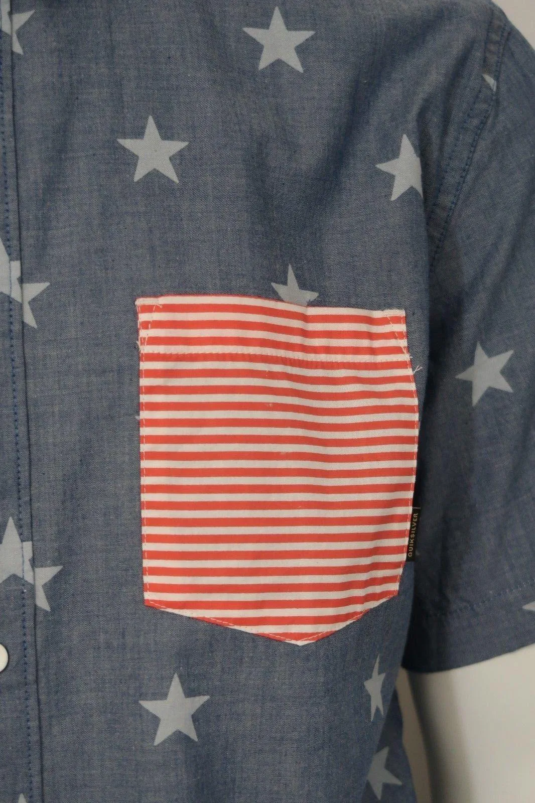 Quik Silver Men's 4th July S/S Woven Shirt (Retail $55)
