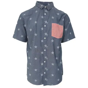 Quik Silver Men's 4th July S/S Woven Shirt (Retail $55)