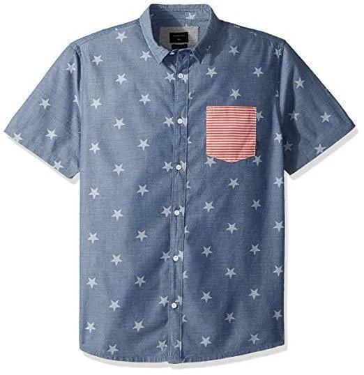Quik Silver Men's 4th July S/S Woven Shirt (Retail $55)