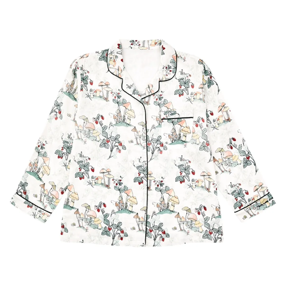 Spring Season Double-layer Long Sleeve Women Green Pyjama Set