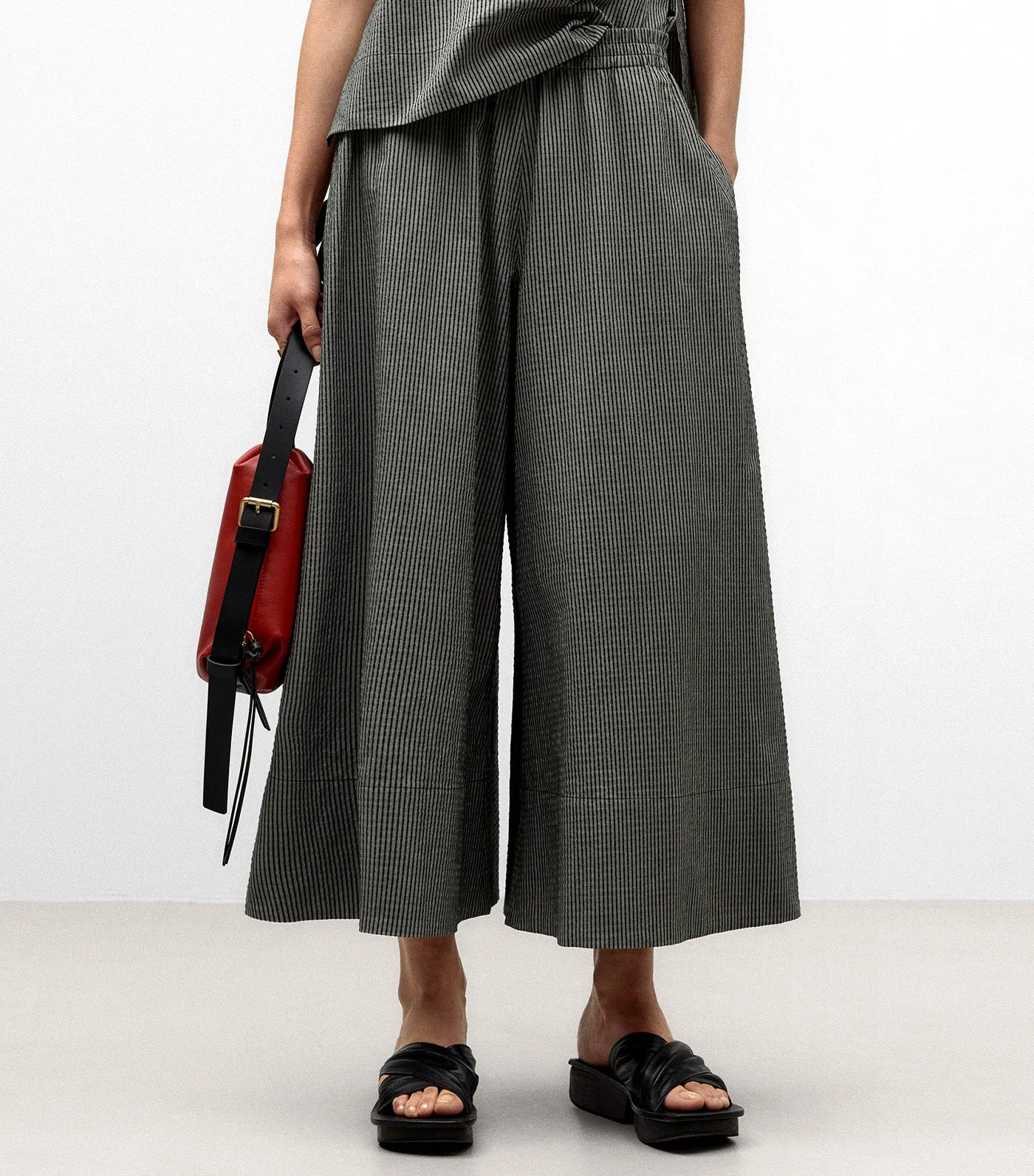 Striped Wide Leg Trousers