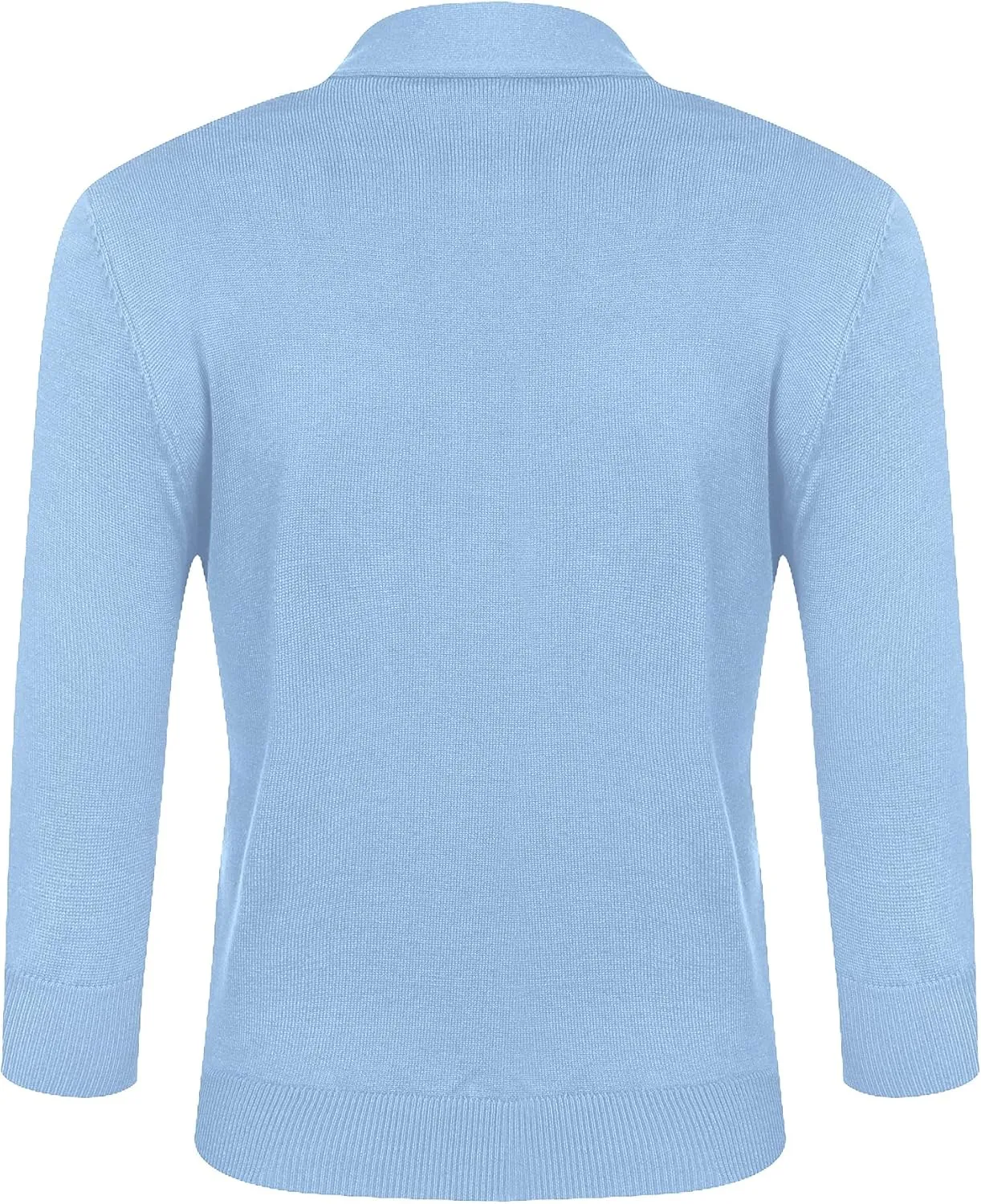 URRU Women's Classic 3/4 Sleeve Open Front Cropped Cardigan Sweater Lightweight Knit Short Shrugs