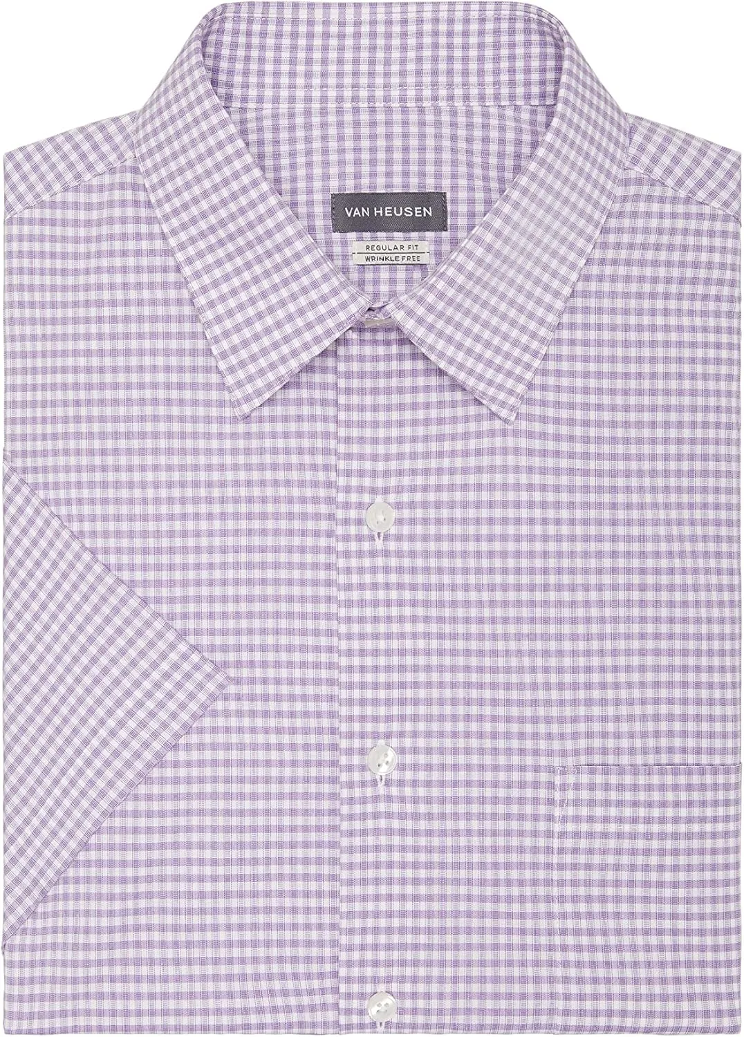 Van Heusen Men's Dress Shirts Short Sleeve Poplin Solid