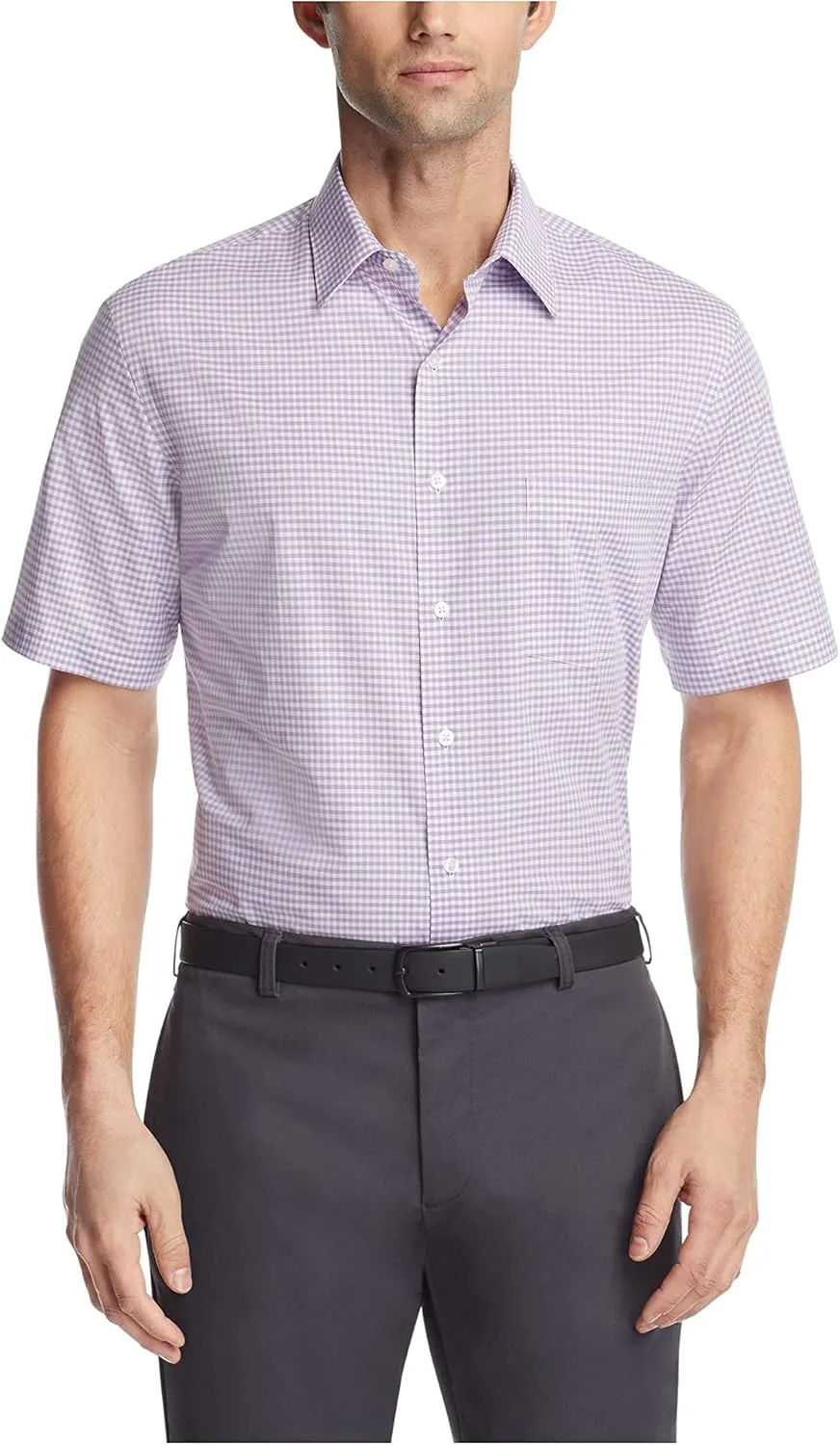 Van Heusen Men's Dress Shirts Short Sleeve Poplin Solid