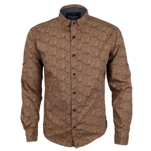 Vintage Brown Floral Print long Sleeve Shirt