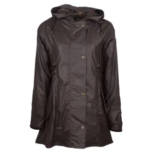 W218 - Womens Hooded Katrina Wax Jacket - BROWN