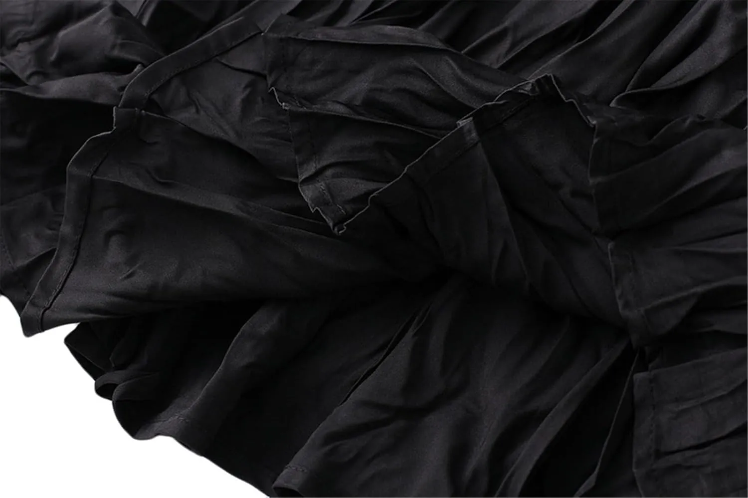 Women's Elastic Waist Midi Skirt Ruffles Pleated Fairy Grunge Skirt Y2k Skirts