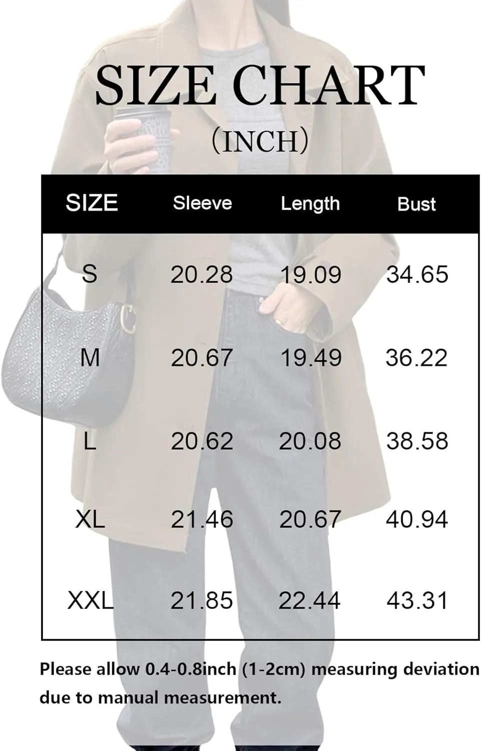 Women's Mid-Long Trench Coat Classic Lapel Collar Single-Breasted Slim Casual Windproof Overcoat