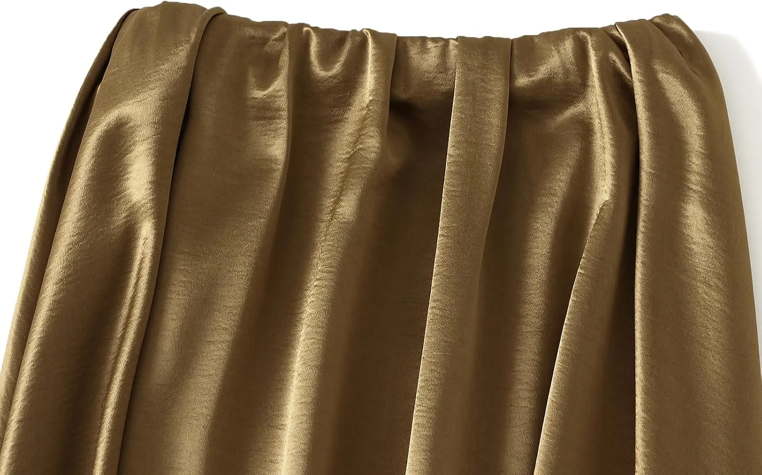 Women's Satin Flare Maxi Skirt Elastic High Waist Silk Long Skirts Luxury A-Line Flowy Midi Skirts