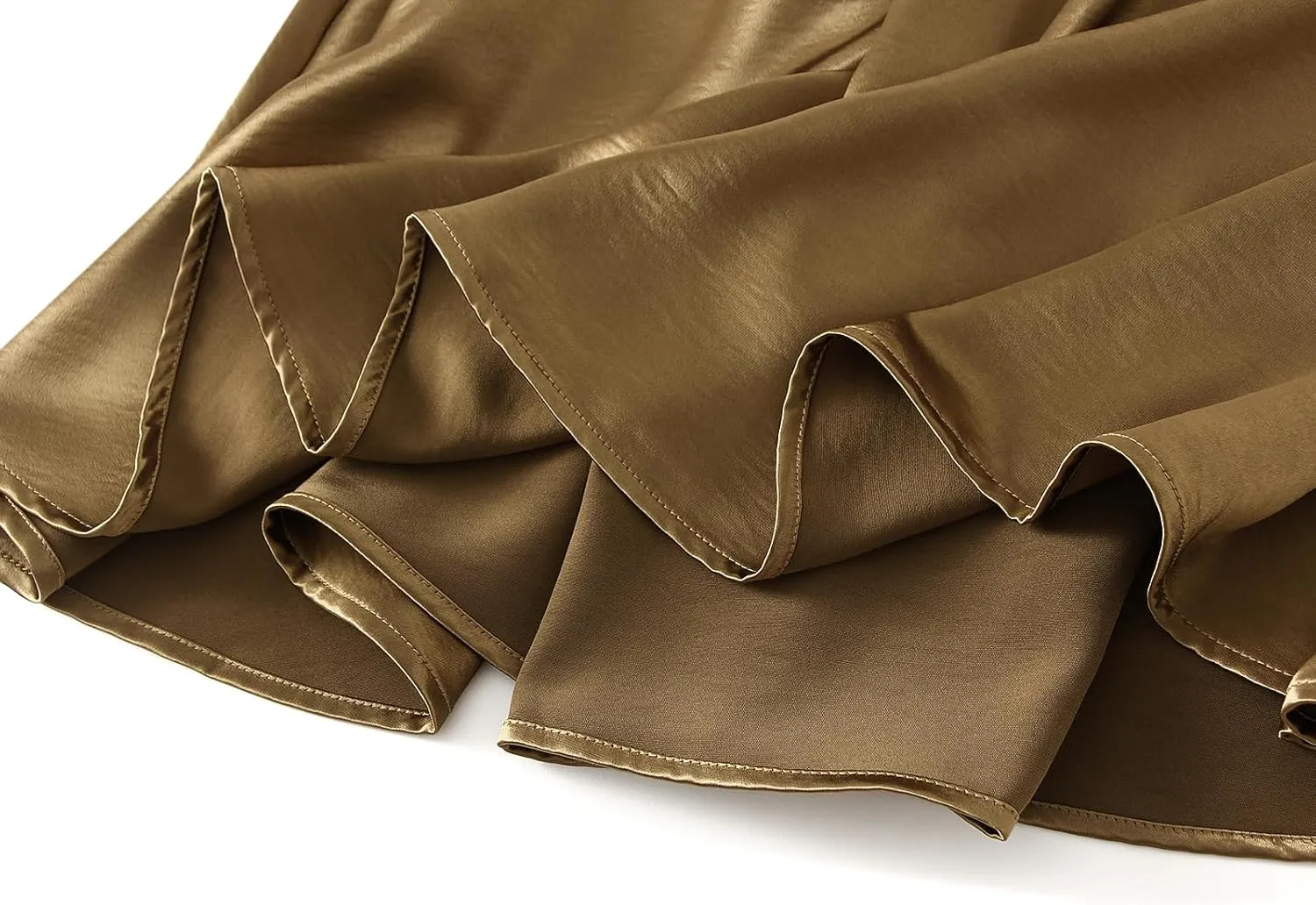Women's Satin Flare Maxi Skirt Elastic High Waist Silk Long Skirts Luxury A-Line Flowy Midi Skirts