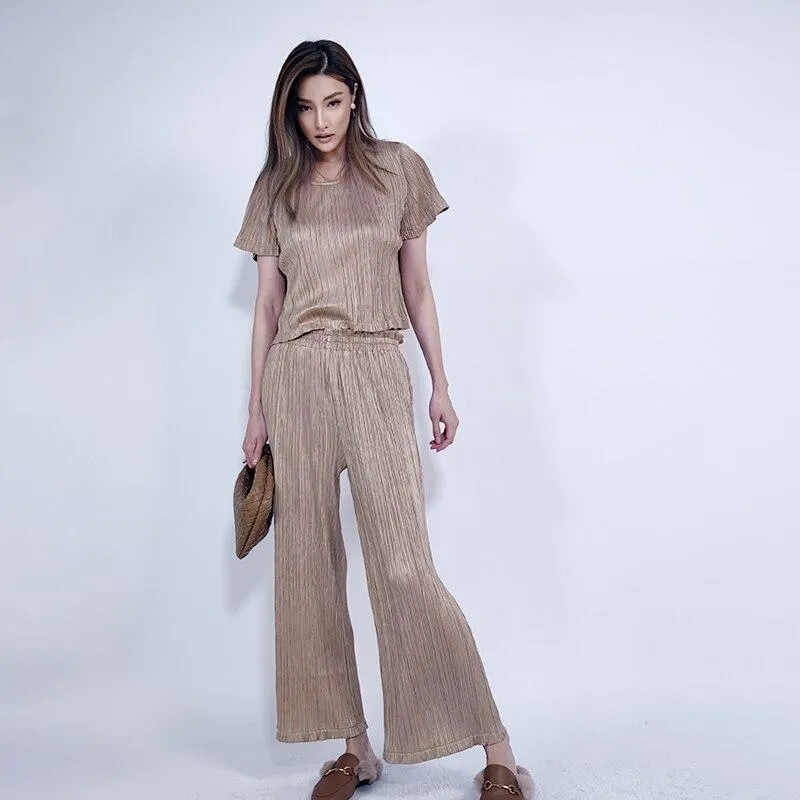 Women's Tracksuit Clothing Crop Top Pants Outfit Two-piece Set