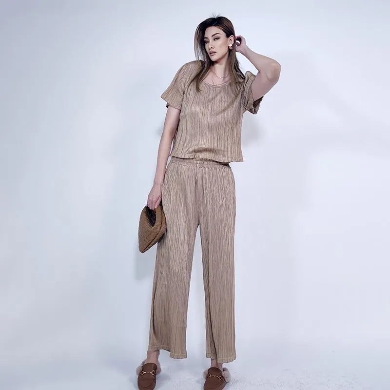 Women's Tracksuit Clothing Crop Top Pants Outfit Two-piece Set