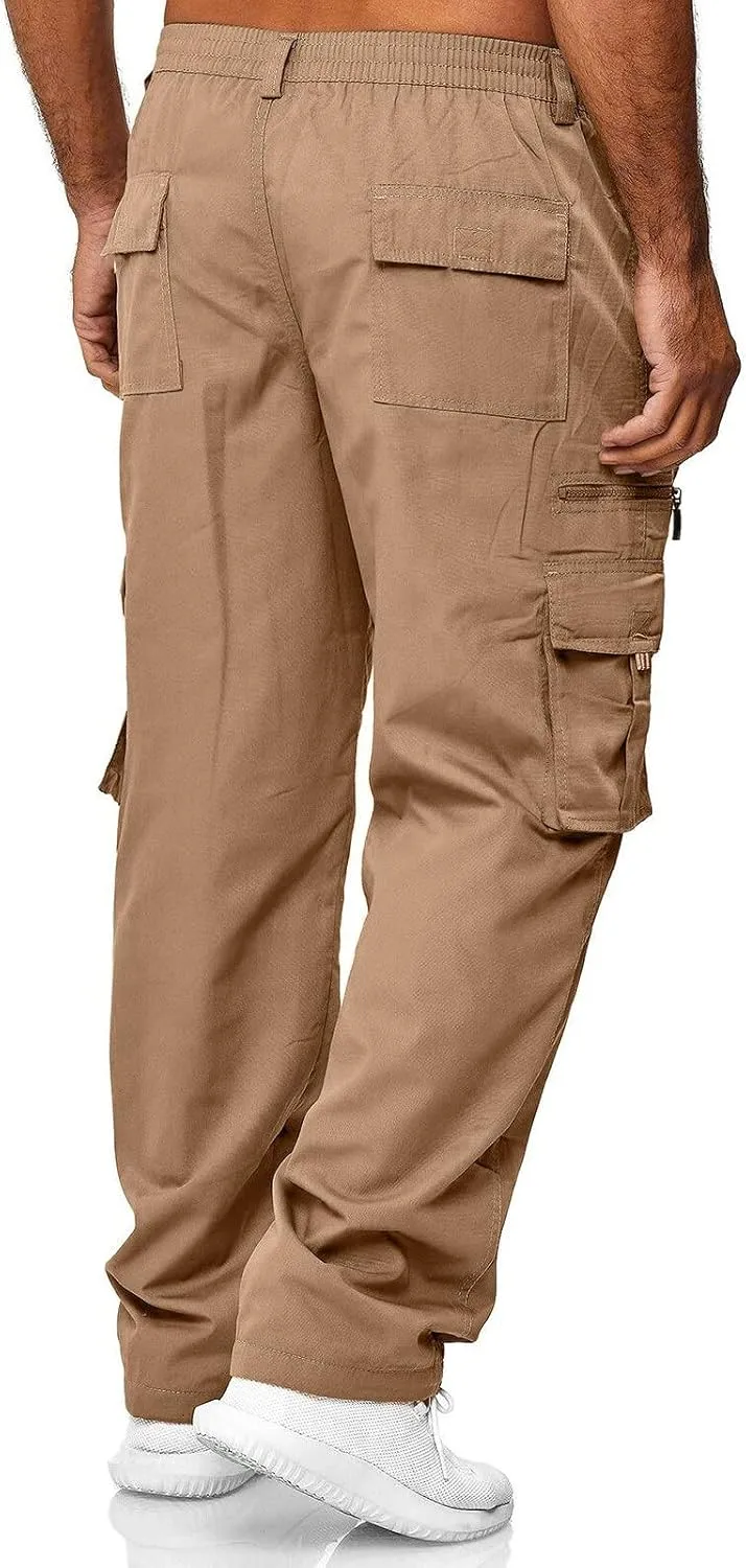 Work Cargo Pants for Men Lightweight Relaxed Fit Dress Trousers Outdoor Hiking Joggers Pant with Multi Pockets