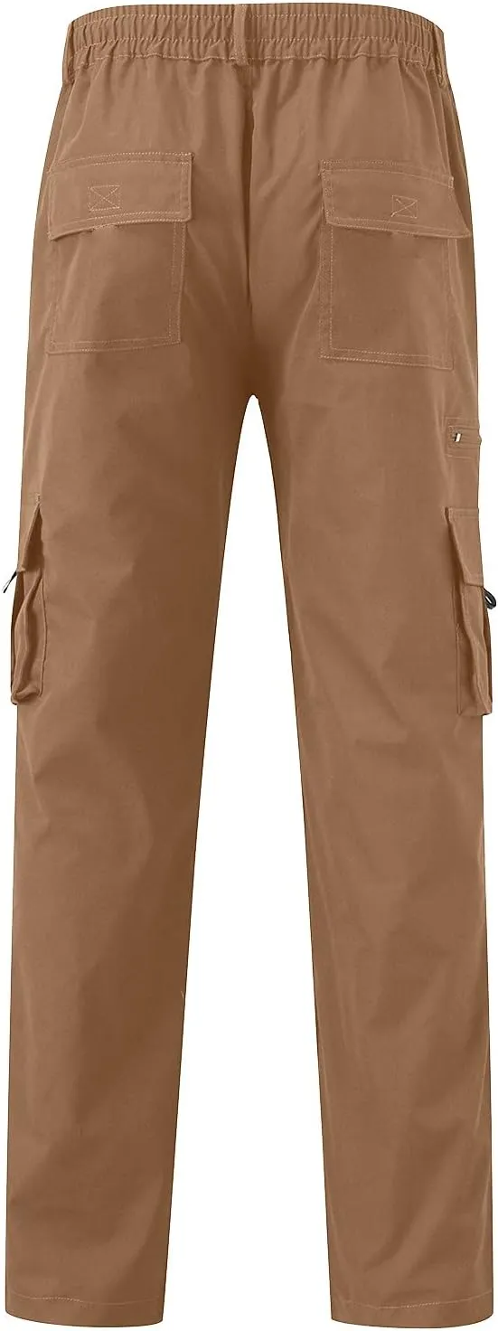 Work Cargo Pants for Men Lightweight Relaxed Fit Dress Trousers Outdoor Hiking Joggers Pant with Multi Pockets