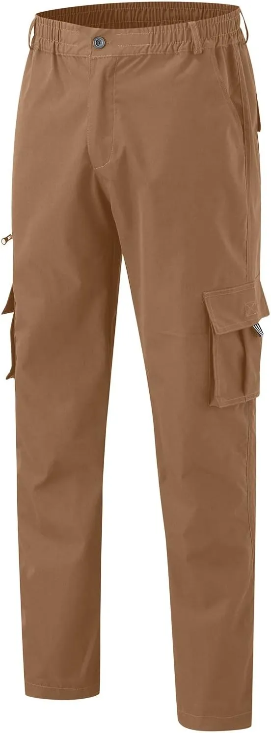 Work Cargo Pants for Men Lightweight Relaxed Fit Dress Trousers Outdoor Hiking Joggers Pant with Multi Pockets